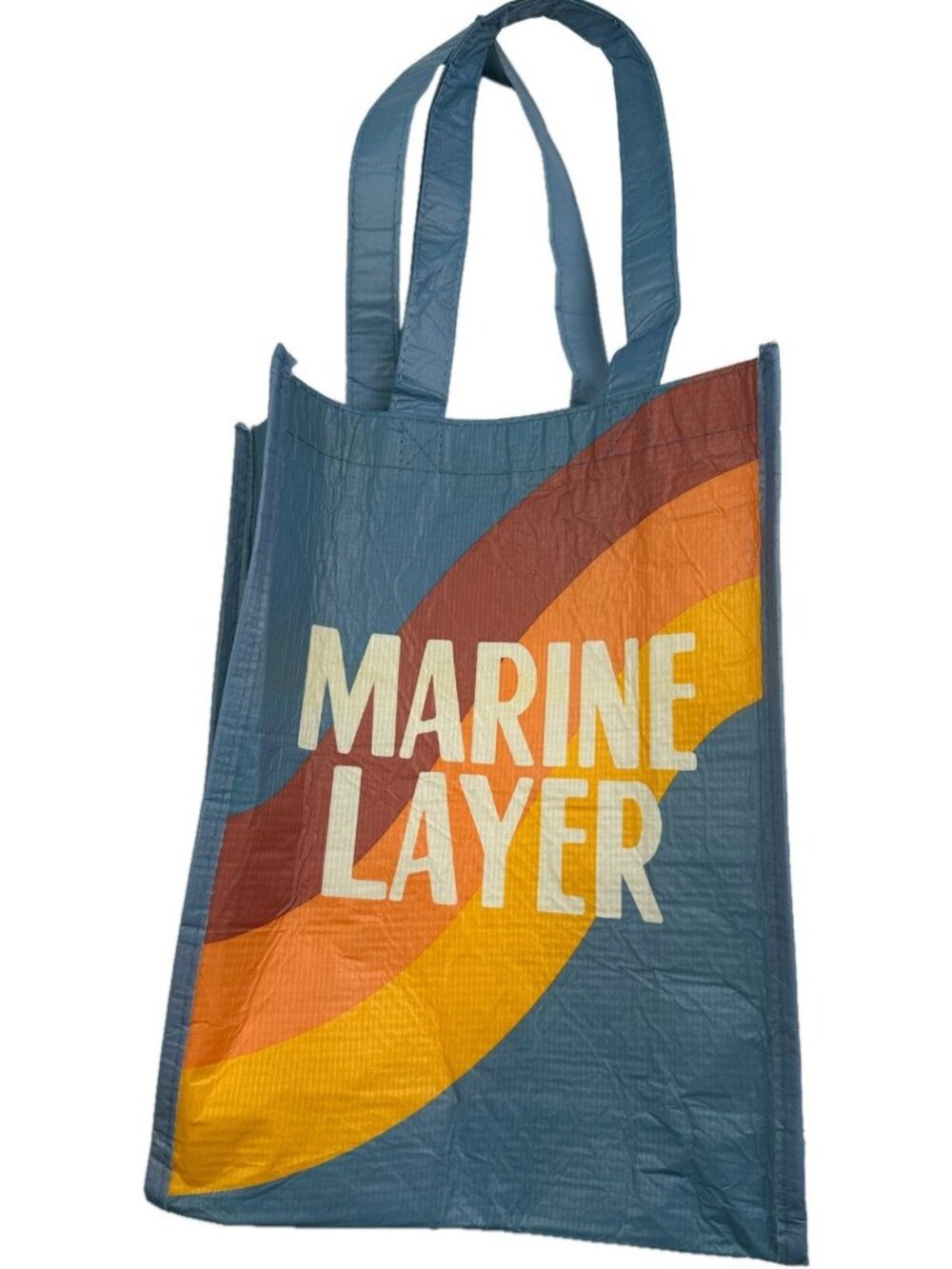 Marine Layer Reusable Bag Tote Blue 12”x9”